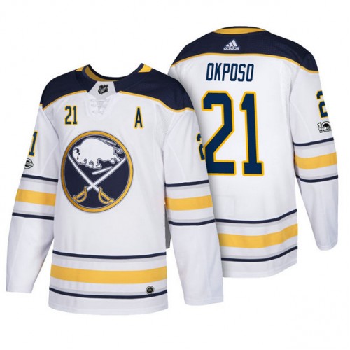 #21 Kyle Okposo White 2018 New Season Team Road Jersey
