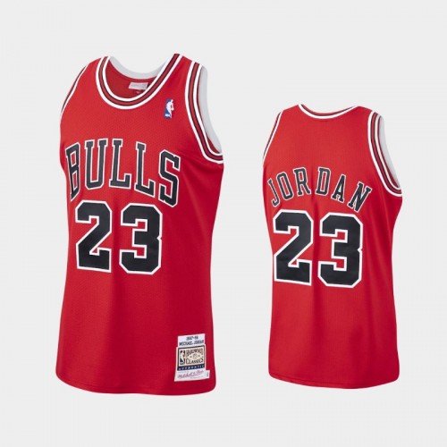 Bulls #23 Michael Jordan 1997-98 Hardwood Classics Authentic Red Jersey