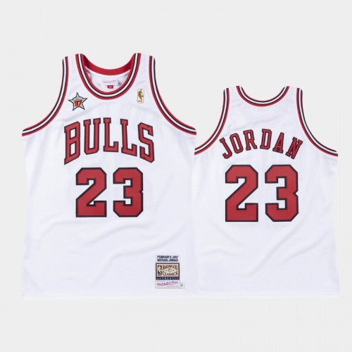Bulls #23 Michael Jordan 1997-98 All-Star Authentic White Jersey