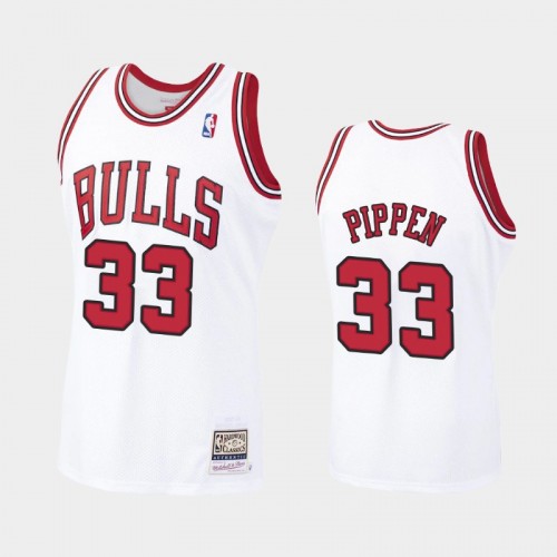 Bulls #33 Scottie Pippen 1997-98 Hardwood Classics Authentic White Jersey