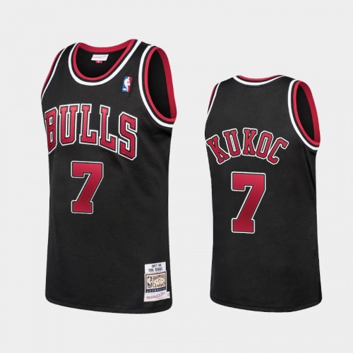 Bulls #7 Toni Kukoc 1997-98 Hardwood Classics Authentic Black Jersey