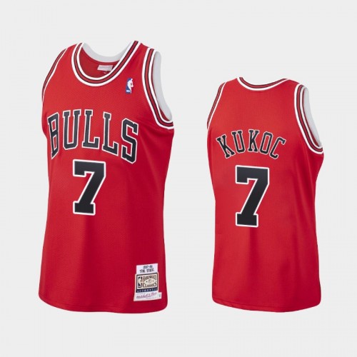 Bulls #7 Toni Kukoc 1997-98 Hardwood Classics Authentic Red Jersey