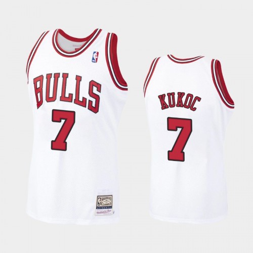 Bulls #7 Toni Kukoc 1997-98 Hardwood Classics Authentic White Jersey