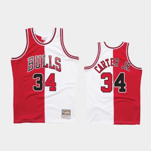 Bulls #34 Wendell Carter Jr. Split Two-Tone White Red Jersey