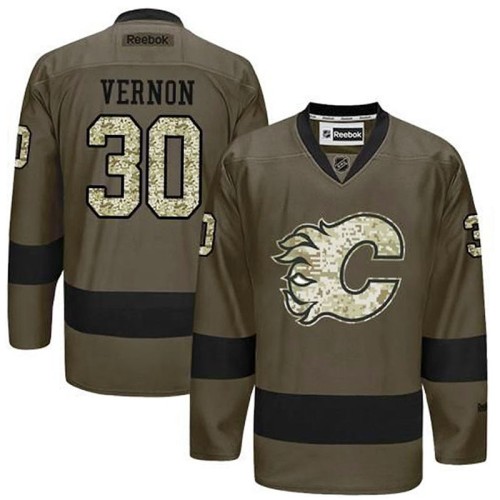 Mike Vernon #30 Green Camo Player Jersey