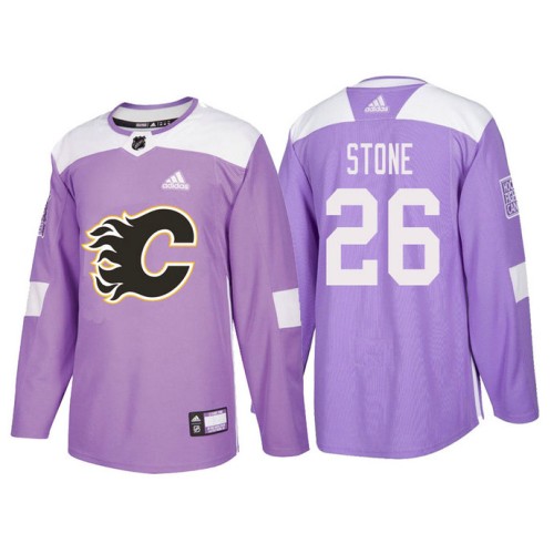 #26 Michael Stone Purple Hockey Fights Cancer Authentic Jersey