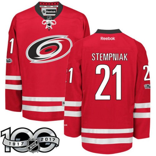 #21 Lee Stempniak Red 2017 Anniversary Patch Player Jersey
