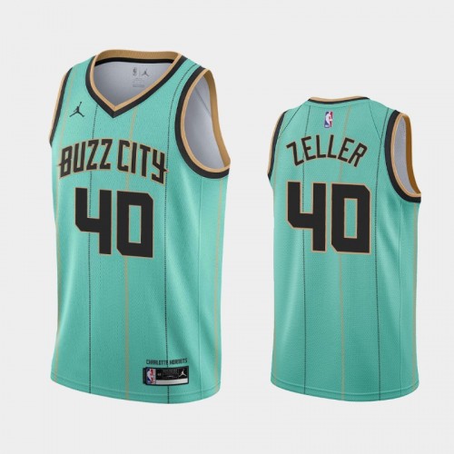 Men's Charlotte Hornets #40 Cody Zeller 2020-21 Buzz City Teal Jersey