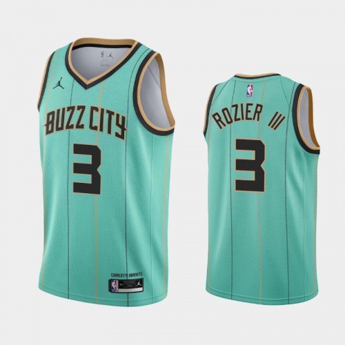 Men's Charlotte Hornets #3 Terry Rozier III 2020-21 Buzz City Teal Jersey
