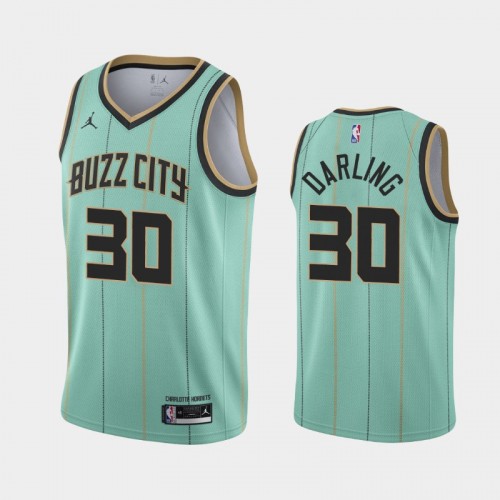 Men's Charlotte Hornets #30 Nate Darling 2020-21 City Teal Jersey