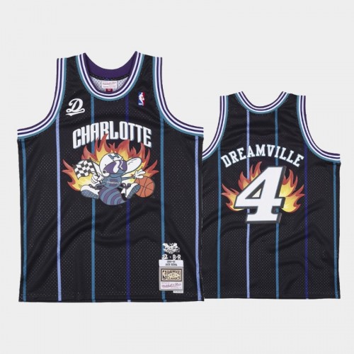 Men's Charlotte Hornets #4 Dreamville Navy NBA Remix Jersey - Dreamville