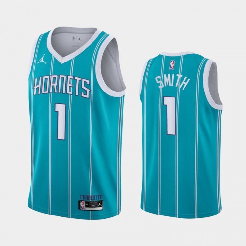 Charlotte Hornets Ish Smith Men #1 Icon Edition 2021 NBA Draft Teal Jersey