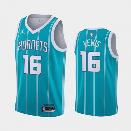 Charlotte Hornets Scottie Lewis Men #16 Icon Edition 2021 NBA Draft Teal Jersey
