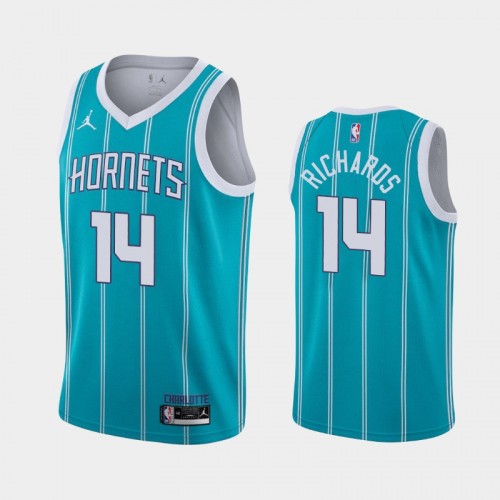 Men's Charlotte Hornets Nick Richards #14 Icon 2020 NBA Draft Teal Jersey