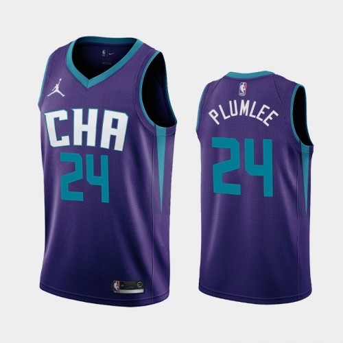 Charlotte Hornets Mason Plumlee 2021 Statement Edition Purple Jersey