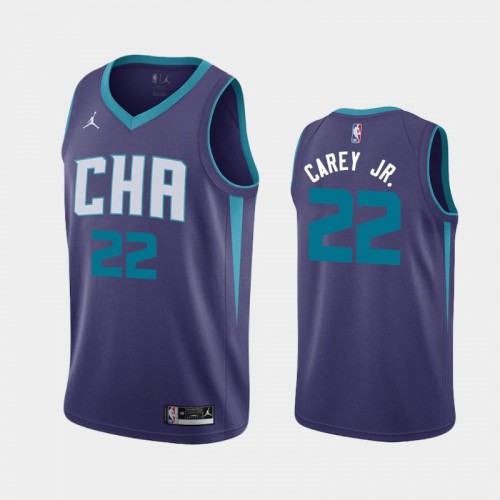 Men's Charlotte Hornets Vernon Carey Jr. #22 Statement 2020 NBA Draft Purple Jersey