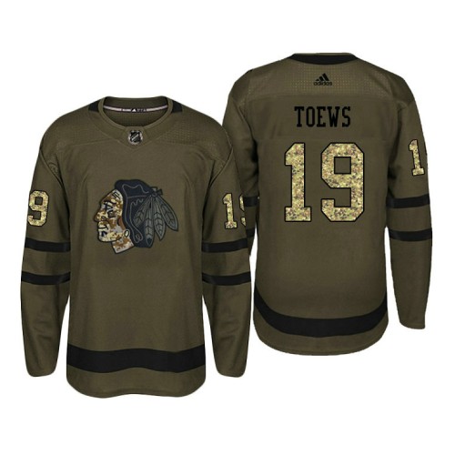 #19 Jonathan Toews Camo Salute To Service Jersey
