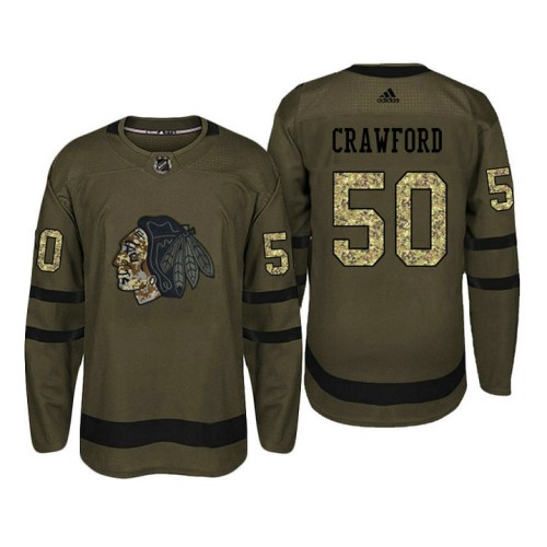 #50 Corey Crawford Camo Salute To Service Jersey