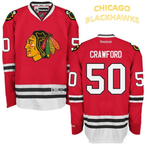 #50 Corey Crawford Red Home Premier Jersey