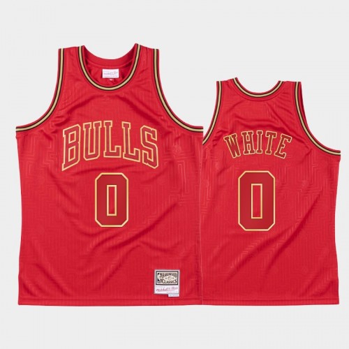 Men's Chicago Bulls #0 Coby White Red 2020 Chinese New Year Hardwood Classics Jersey