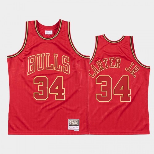 Men's Chicago Bulls #34 Wendell Carter Jr. Red 2020 Chinese New Year Hardwood Classics Jersey