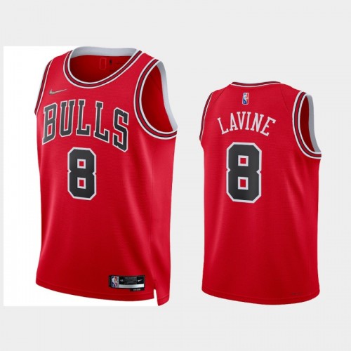 Chicago Bulls Zach LaVine Men's #8 2021-22 Diamond 75th Anniversary Icon Edition Red Jersey