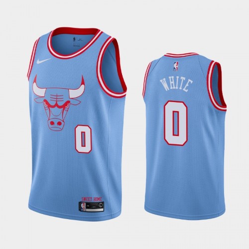 Men's Chicago Bulls #0 Coby White 2019-20 City Blue Jersey