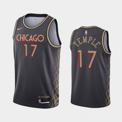 Men Chicago Bulls Garrett Temple #17 2020-21 City Black Jersey