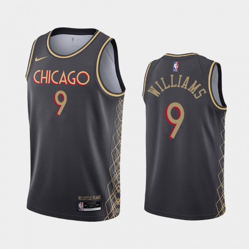 Men Chicago Bulls Patrick Williams #9 2020-21 City Black Jersey