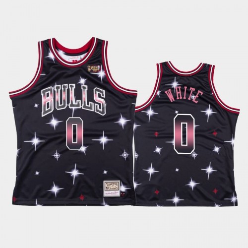 Men's Chicago Bulls #0 Coby White Airbrush Fashion Black Jersey