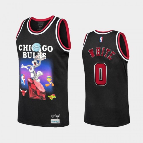 Limited Chicago Bulls #0 Coby White Black Diamond Supply Co. x Space Jam x NBA Jersey