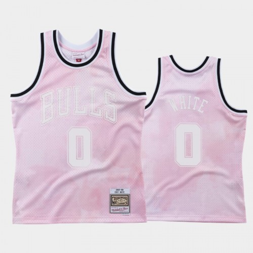 Chicago Bulls #0 Coby White Pink 1997-98 Cloudy Skies Jersey - Hardwood Classics