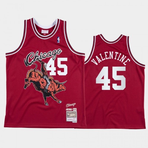 Men's Chicago Bulls #45 Denzel Valentine Red Juice Wrld x BR Remix Jersey