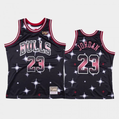Men's Chicago Bulls #23 Michael Jordan Airbrush Fashion Black Jersey