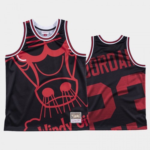 Chicago Bulls #23 Michael Jordan Black Big Face Jersey - HWC