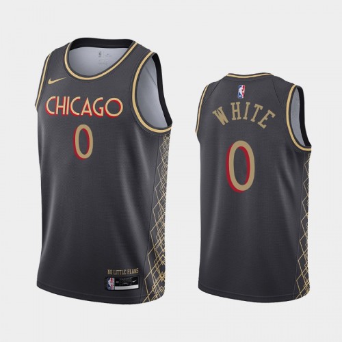 Men Chicago Bulls #0 Coby White 2020-21 Motor City Edition No Little Plans Black Jersey