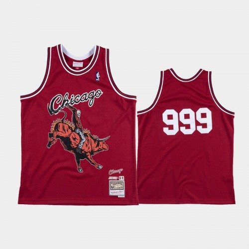 Men's Chicago Bulls #999 Red Juice Wrld x BR Remix Jersey