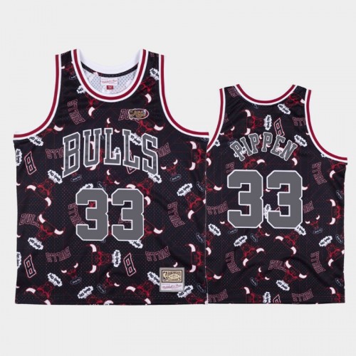 Scottie Pippen Chicago Bulls #33 Red Tear Up Pack Hardwood Classics Jersey