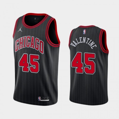Men's Chicago Bulls #45 Denzel Valentine 2020-21 Statement Black Jersey