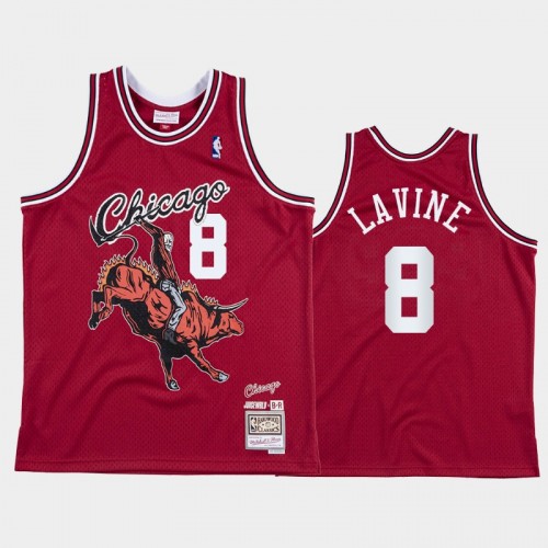 Men's Chicago Bulls #8 Zach LaVine Red Juice Wrld x BR Remix Jersey