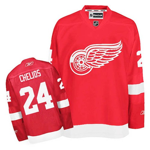 Chris Chelios #24 Red Home Jersey
