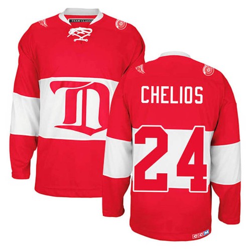Chris Chelios #24 Red Winter Classic Jersey