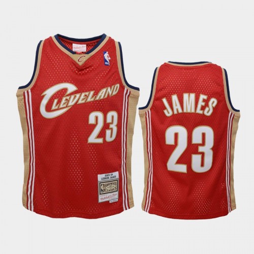Cleveland Cavaliers LeBron James Youth #23 03-04 Road Red Retro Jersey