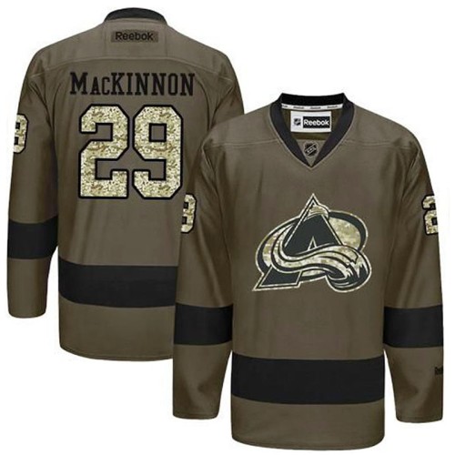 Nathan MacKinnon #29 Green Camo Player Jersey