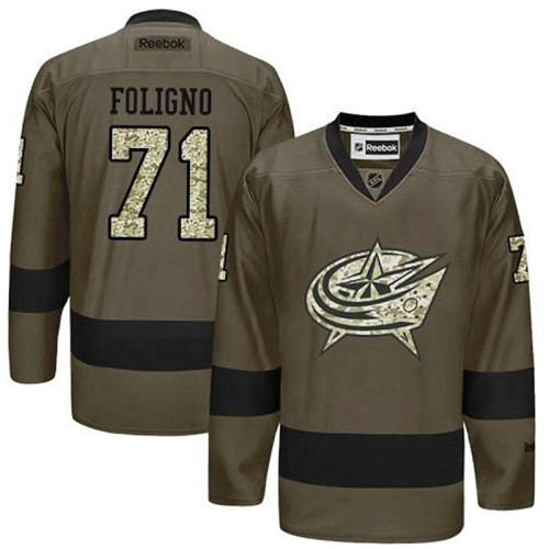 Nick Foligno #71 Green Camo Player Jersey