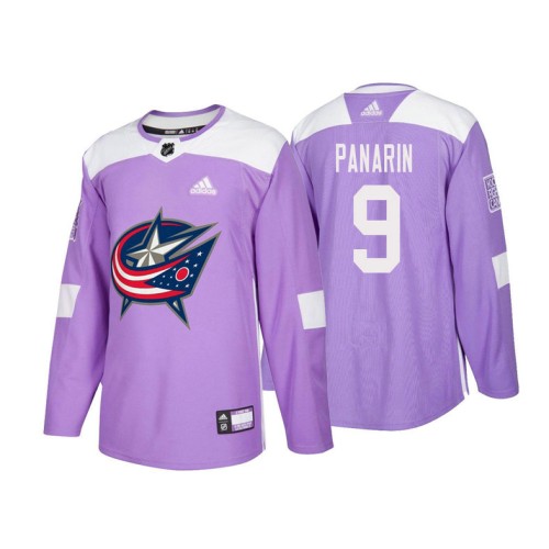 #9 Artemi Panarin Purple 2018 Authentic Hockey Fights Cancer Jersey