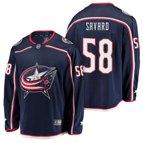 #58 Breakaway Player Home David Savard Jersey Navy
