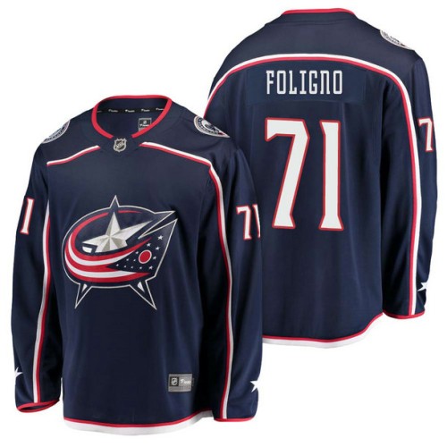 #71 Breakaway Player Home Nick Foligno Jersey Navy