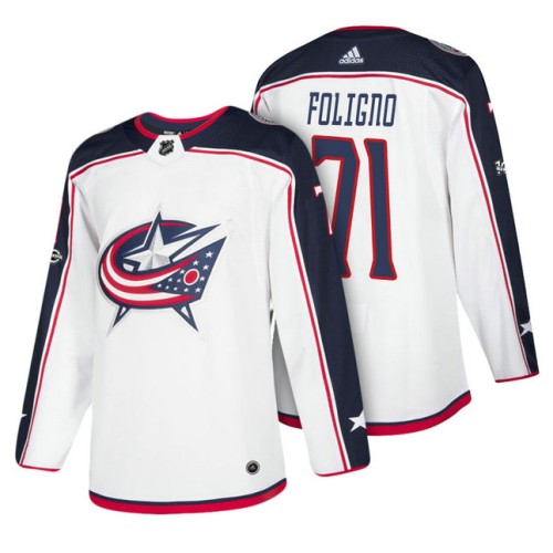 #71 Nick Foligno White 2018 New Season Team Road Jersey