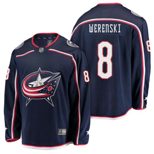 #8 Breakaway Player Home Zach Werenski Jersey Navy